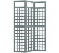 Outsunny 3-Panel Garden Privacy Screen, Freestanding Foldable Wooden Outdoor Divider/Trellis, Decorative Privacy Screen, Grey