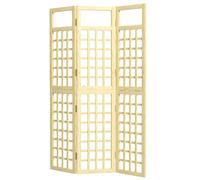 Outsunny 3-Panel Garden Privacy Screen, Freestanding Foldable Wooden Outdoor Divider/Trellis, Decorative Privacy Screen for Garden Patio Pool, 120 x 170 cm, Natural Wood Finish