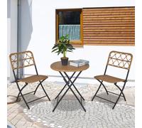 OutSunny Rattan Bistro Set Brown 600 x 710 mm