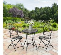 OutSunny Table and Chairs set Ceramic Tile,Metal 84B-647