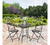 OutSunny Table and Chairs set Ceramic Tile,Metal 84B-647