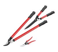 Outsunny 3 Pcs Garden Shears Set with Hedge Shears, Lopper, Garden Secateurs, Lightweight and Compact, Tree Shrub Care Kit for Pruning with Soft Grip Handle