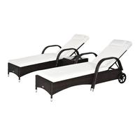 Outsunny Rattan Patio Lounge Chair Set