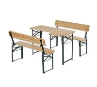 Outsunny 3 pcs Wooden Table Bench Set