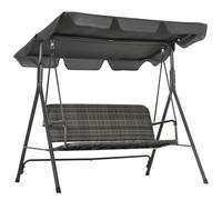 Outsunny 3-person Outdoor PE Rattan Swing Chair