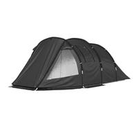 Outsunny 3 Person Tunnel Tent, Two Room Camping Tent W/ Windows In Black Black