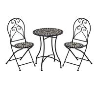 Outsunny 3 Piece Garden Bistro Set with Coffee Table and 2 Folding Chairs
