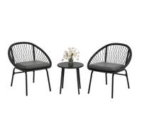 Outsunny 3 Piece Garden Furniture Set, Bistro Set w/ 2 Chairs & 1 Coffee Table