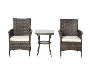 Outsunny 3 Piece Rattan Bistro Set