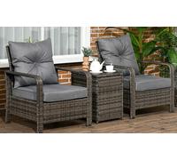 Outsunny 3-Piece Rattan Effect Bistro Set: Blue
