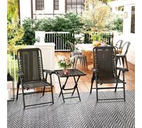 Outsunny 3 Pieces Folding Garden Bistro Set With Cup Holders, Black