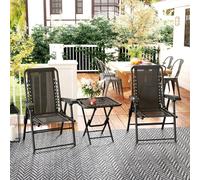Outsunny 3 Pieces Folding Garden Bistro Set With Cup Holders, Black Black