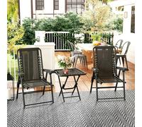 Outsunny 3 Pieces Folding Garden Bistro Set with Cup Holders, Black - Black - Steel, Texteline - 61W x 65D x 91Hcm