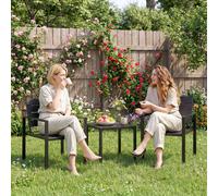 Outsunny 3 Pieces Garden Bistro Set for 2, Outdoor Bistro Table and Chairs