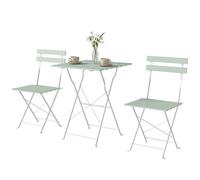 Outsunny Outdoor Bistro Set Folding For 2 People White Green