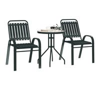 Alfresco Stackable Patio Bistro Set, 3 Pieces Garden Furniture Set, Grey, none