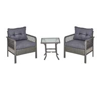 Outsunny 3 Pieces Patio PE Rattan Bistro Set