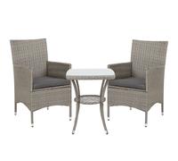 Outsunny Rattan Bistro Set Garden Chair Table Patio Outdoor Light Grey - Light Grey