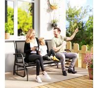 OUTSUNNY 3-Seat Glider Rocking Chair for 3 People Garden Bench Patio Furniture in Black Outsunny Black