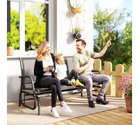 OUTSUNNY 3-Seat Glider Rocking Chair for 3 People Garden Bench Grey Outsunny Grey