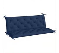 Outsunny 3 Seater Bench Pad Garden Swing Chair Cushion 98x150cm Dark Blue | with Back and Ties, Tufted Style, Garden Furniture Window Seat Cushion, for Indoor and Outdoor Use