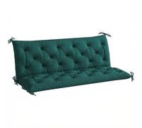 Outsunny 3 Seater Bench Pad Garden Swing Chair Cushion 98x150cm Green | with Back and Ties, Tufted Style, Garden Furniture Window Seat Cushion, for Indoor and Outdoor Use