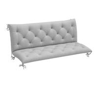 Outsunny 3 Seater Bench Pad Garden Swing Chair Cushion 98x150cm Grey | with Back and Ties, Tufted Style, Garden Furniture Window Seat Cushion, for Indoor and Outdoor Use