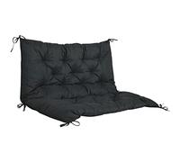 Outsunny 3 Seater Bench Pad with Back and Ties 98 x 150 cm Black