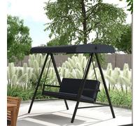 Outsunny 3 Seater Garden Swing Chair With Adjustable Canopy, Dark Grey