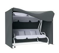 Outsunny 3 Seater Garden Swing Cover, Waterproof 420D Outdoor Swing Bench Cover with Zip, Windproof and Anti-UV, 220 x 125 x 172cm, Grey