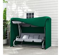 Outsunny 3 Seater Garden Swing Cover, Windproof and Anti-UV, Green, Green