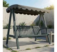 OUTSUNNY 3 Seater Garden Swing Seat with Canopy, Grey Outsunny Grey 3 Seater