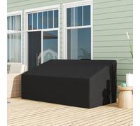 Outsunny 600D Oxford Cloth Garden Furniture Cover Waterproof, 3 Seater Sofa Protector for Patio, Outdoor, Black, 218 x 111 x 63-101 cm