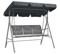 Outsunny 3 Seater Swing Chair, Garden Swing Bench with Adjustable Tilting Canopy, Breathable Mesh Seat and Heavy Duty Metal Frame for Patio, Garden, Dark Grey