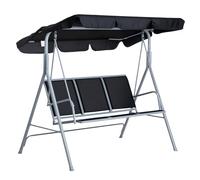 Outdoor Mesh Swing Chair Garden Hammock Canopy Bench Lounger Seat Black - Black - Outsunny