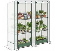 Outsunny 3 Tier Lean-to Mini Greenhouse Portable 144 x 48 x 152cm Green