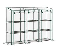 Outsunny 3 Tier Lean-to Mini Greenhouse with Plastic Cover, Clear