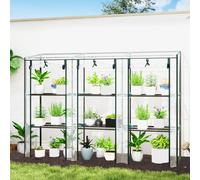 Outsunny 3 Tier Lean-to Mini Greenhouse With Plastic Cover - Clear | TJ Hughes