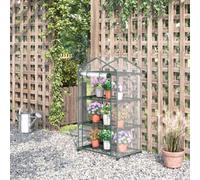 Outsunny 3 Tier Mini Greenhouse Grow House With Roll Up Door 69X49X125Cm Clear, Clear