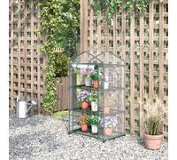 Outsunny 3 Tier Mini Greenhouse Grow House w/ Roll Up Door, Clear