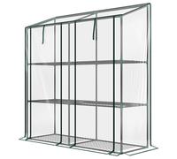 Outsunny 3 Tier Mini Greenhouse Portable Green House With Roll-Up Doors, 151H X 143Wcm In Clear Clear