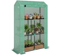 Outsunny 3 Tier Mini Greenhouse Reinforced PE Cover 100 x 40 x 150cm Green
