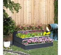 Outsunny 3 Tier Raised Garden Bed, Metal Elevated Planer Box, Easy Assembly