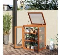 Outsunny 3-tier Wood Greenhouse Plant Storage Shelf Garden Cold Frame Grow House