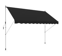 Outsunny 3 x 1.5 m Retractable patio Awning Floor-to-ceiling shade - Black | TJ Hughes