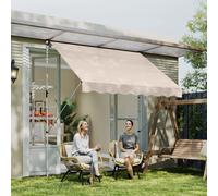 OUTSUNNY 3 x 1.5m Patio Adjust Awning Floor, Retractable Shade UV Protective in Beige Outsunny Beige