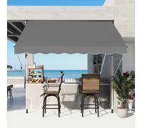 OUTSUNNY 3 x 1.5m Patio Adjust Awning Floor, Retractable Shade UV Protective in Grey Outsunny Grey