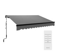 Outsunny 3 x 2.5m Electric Awning w/ LED Light and Remote Controller Grey, Grey