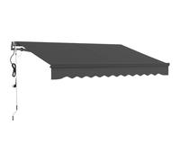 Outsunny 3 x 2.5m Electric Awning with Remote Controller, Aluminium Frame DIY Retractable Awning, UV30+ Sun Shade Canopy for Garden Patio Deck Door Window, Dark Grey