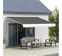 Outsunny 3 x 2.5m Electric Retractable Awning Sun Canopies for Door Window - 395L x 300W x 150Hcm